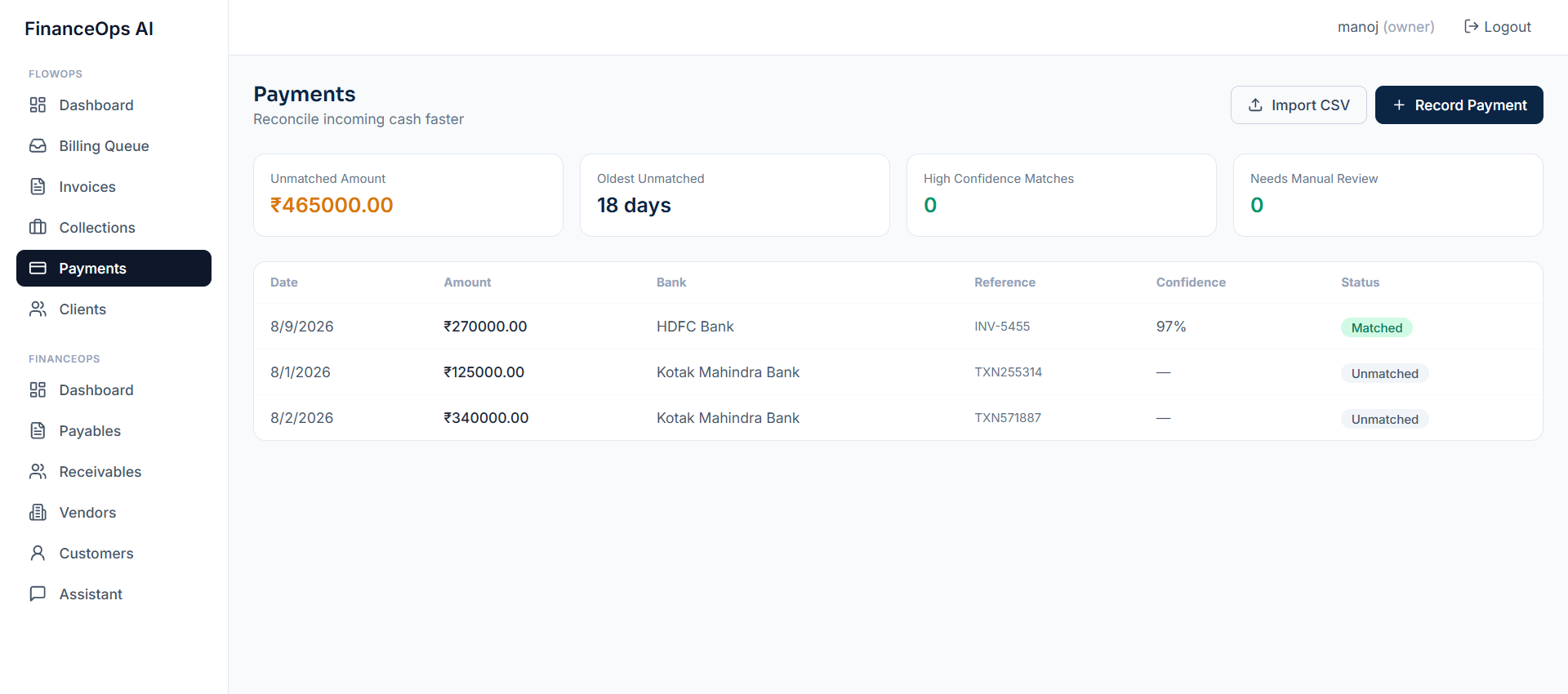 Finance Operations Platform